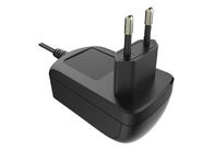 24W 12VAC Wall Mount AC DC Charger Adapter in Black With EU Plug