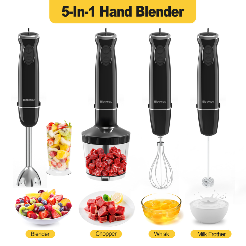 5 In 1 Multi Function Hand Blender SS Housing 2 Speeds Variable Speed Control