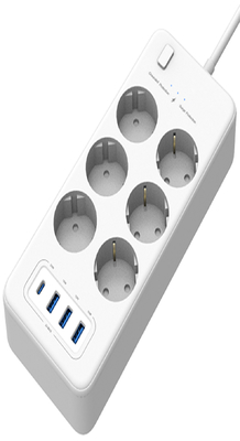 Good price 4 Ports PD 32W Smart Power Strip With AC Socket 250V16A 4000W online